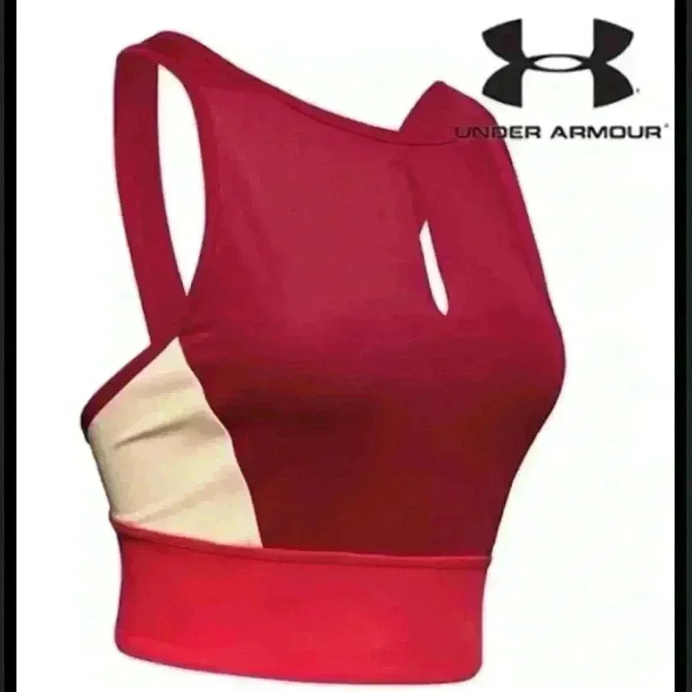 Under Armour “Always On” Keyhole‎ Halter Support Crop Top Sports Bra Size XS